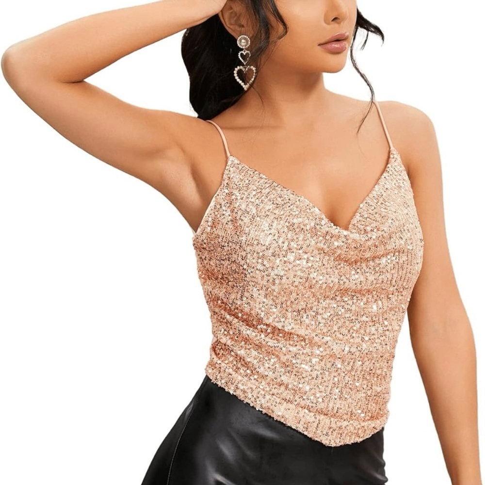Elegant blouse with shiny sequins, size L - Picture 2 of 11